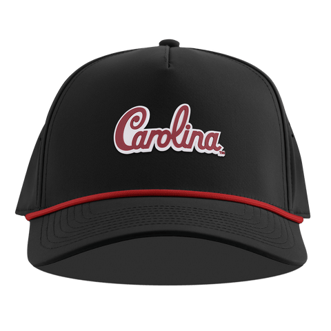 University of South Carolina "South Carolina Script" Curved 5 Panel Rope Black + Red Rope