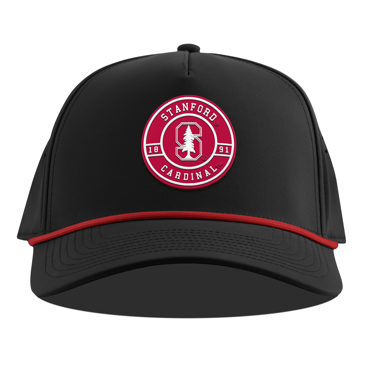 Stanford University "Stanford Seal" Curved 5 Panel Rope Black + Red Rope