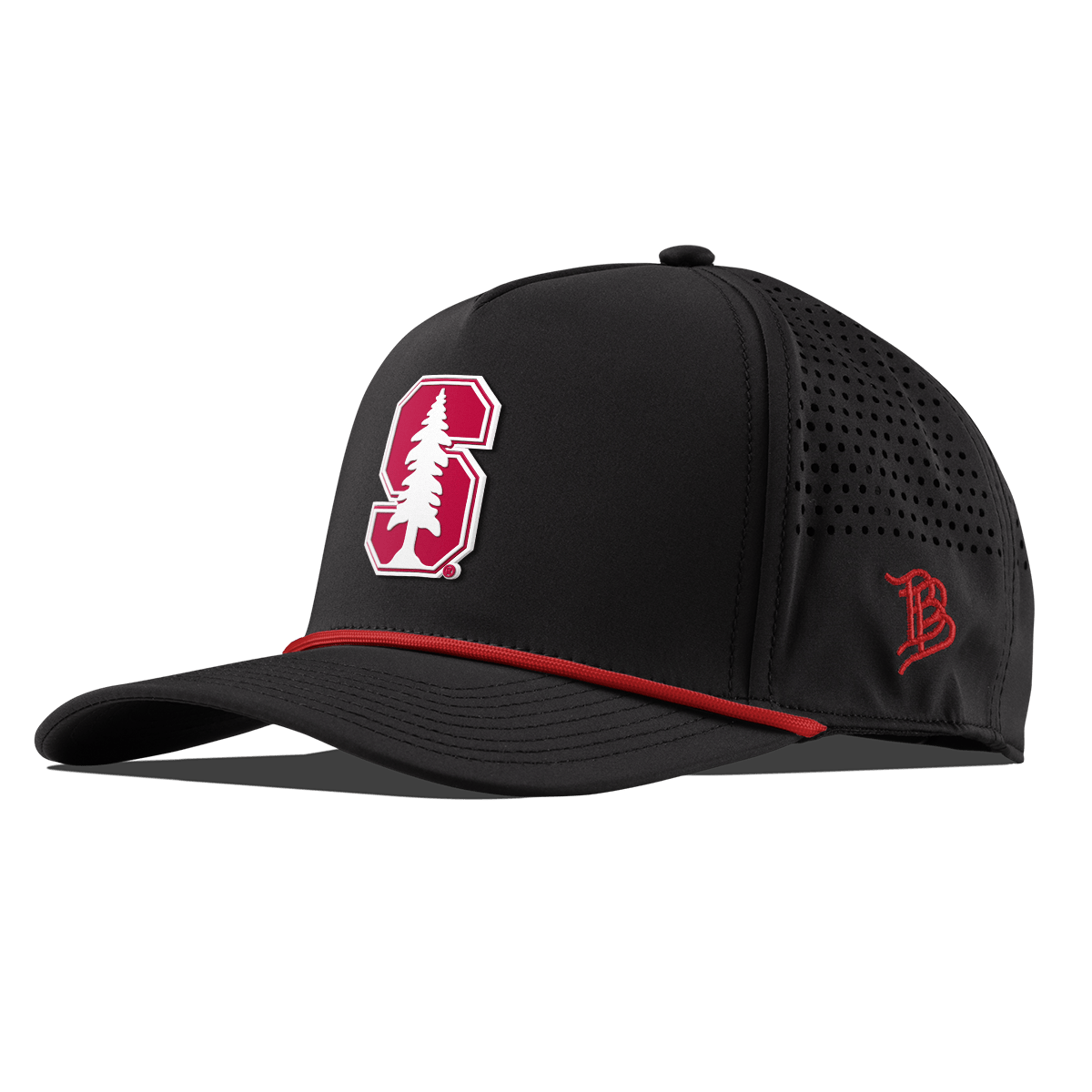 Stanford University "Stanford Team Logo" Curved 5 Panel Rope Black + Red Rope