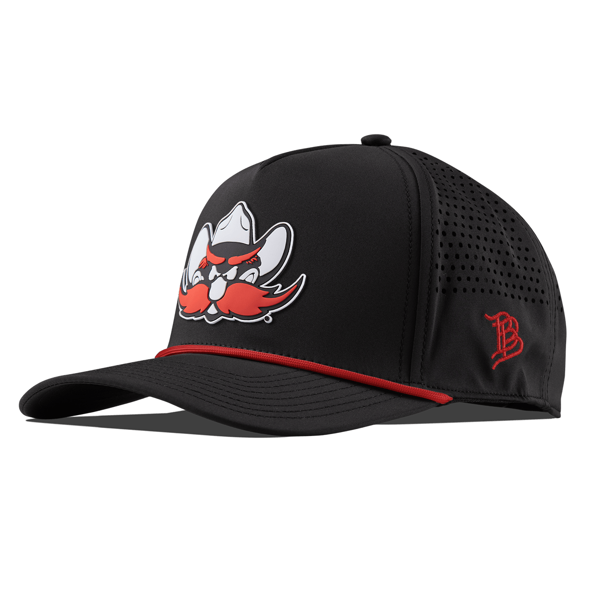 Texas Tech University "Texas Tech Raider" Curved 5 Panel Rope Black + Red Rope