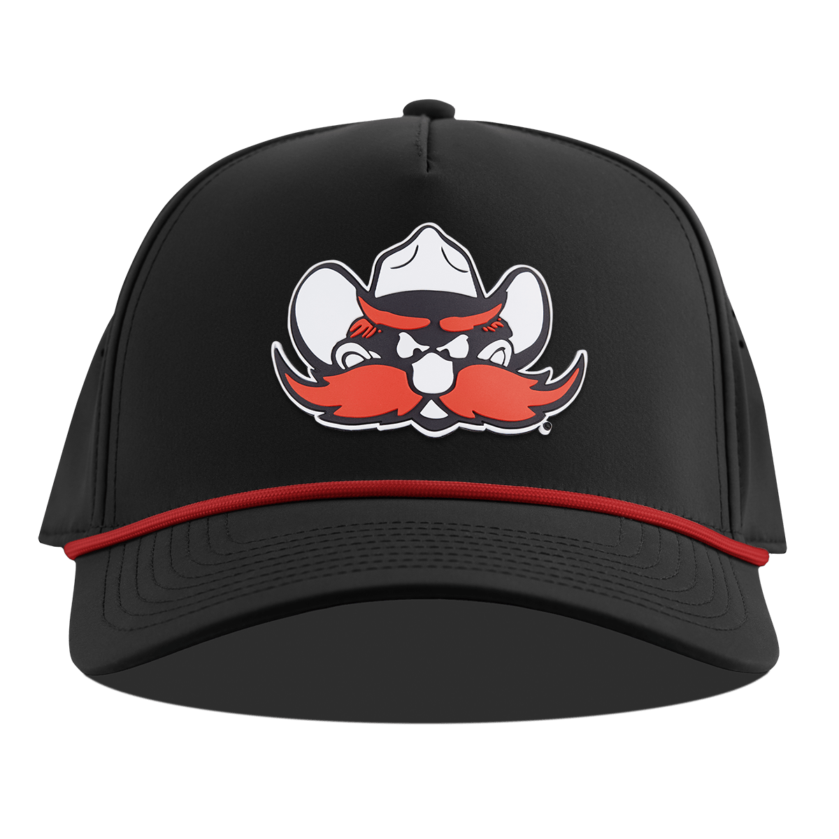 Texas Tech University "Texas Tech Raider" Curved 5 Panel Rope Black + Red Rope