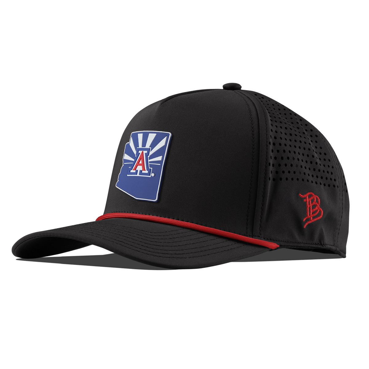 University of Arizona "The Tucson" Curved 5 Panel Rope Black + Red Rope