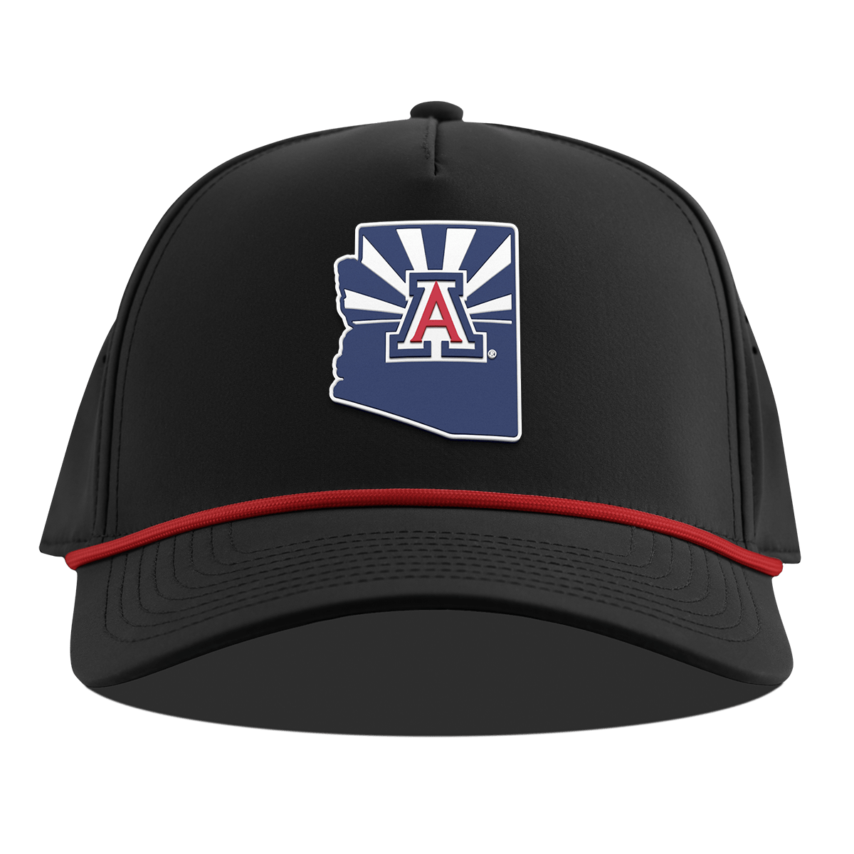 University of Arizona "The Tucson" Curved 5 Panel Rope Black + Red Rope
