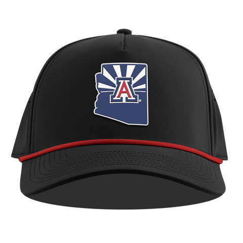 University of Arizona "The Tucson" Curved 5 Panel Rope Black + Red Rope