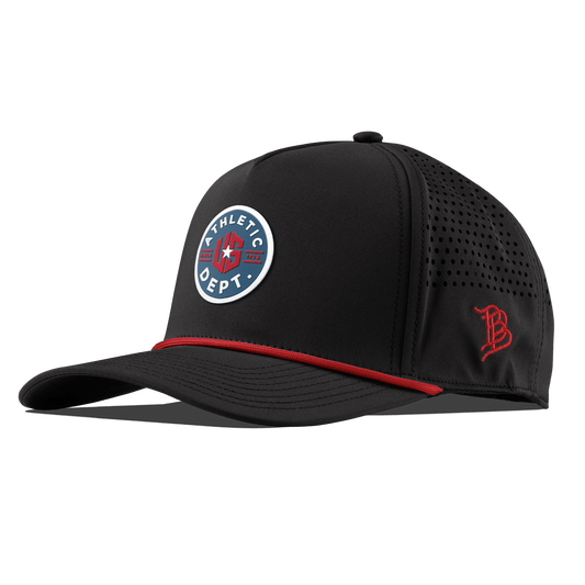 US Athletic Curved 5 Panel Rope Black + Red Rope