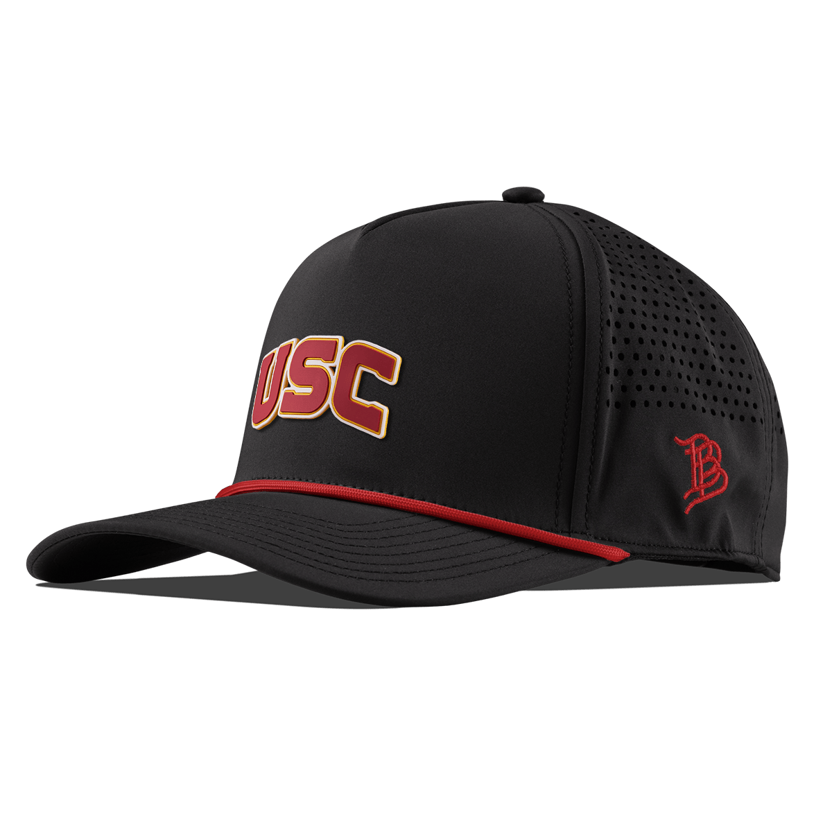 University of Southern California "USC Block" Curved 5 Panel Rope Black + Red Rope