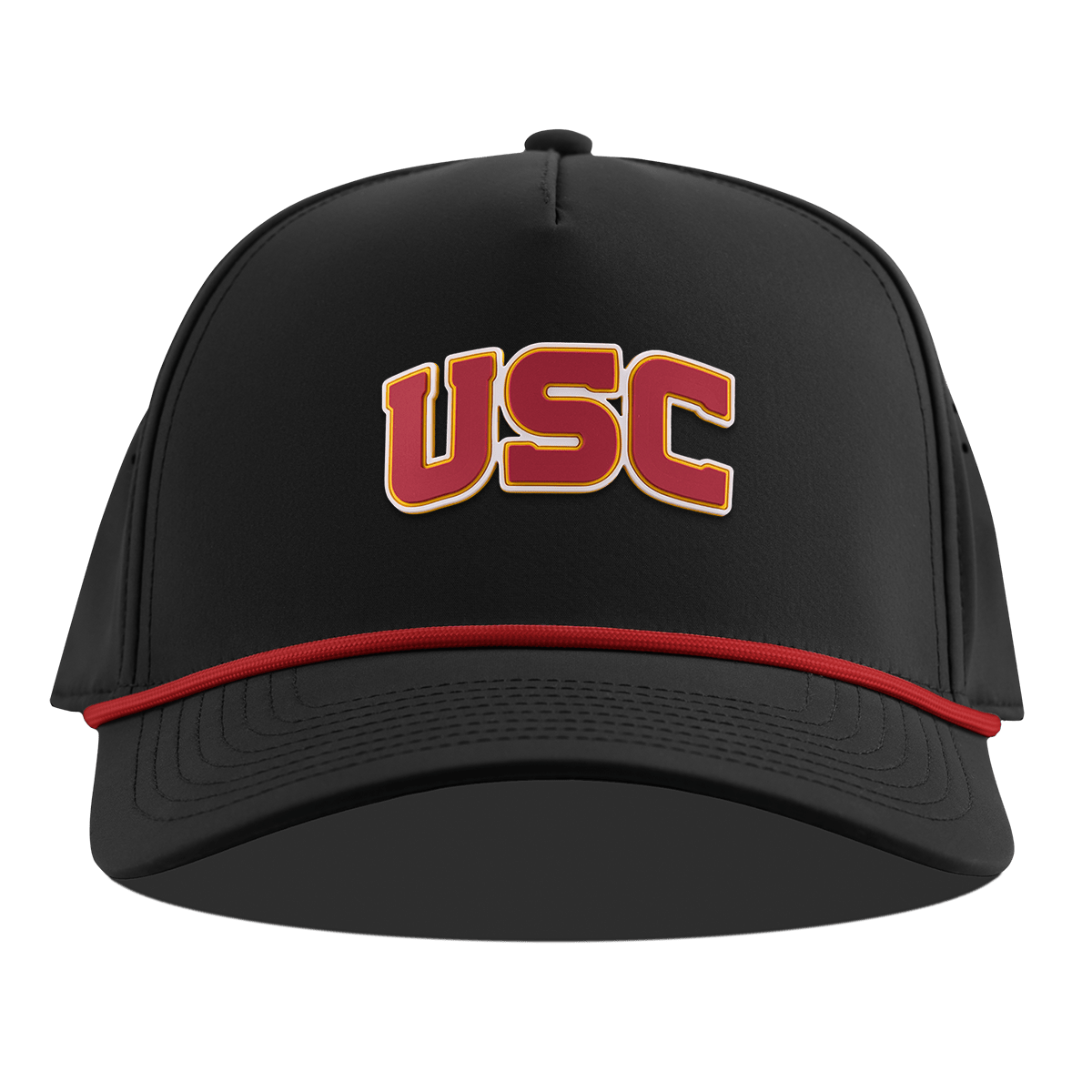 University of Southern California "USC Block" Curved 5 Panel Rope Black + Red Rope