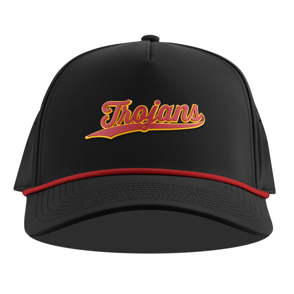 University of Southern California "USC Trojans Script" Curved 5 Panel Rope Black + Red Rope
