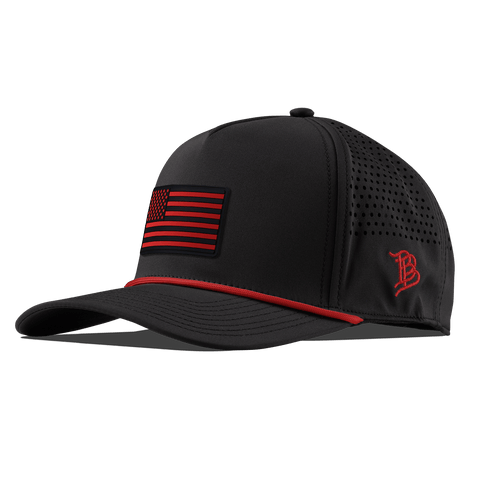 United Old Glory Curved 5 Panel Rope Black + Red Rope
