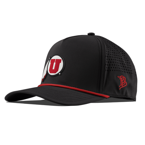 University of Utah "Utah Team Logo" Curved 5 Panel Rope Black + Red Rope