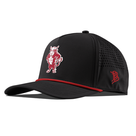 Indiana University "Vintage Bison" Curved 5 Panel Rope Black + Red Rope
