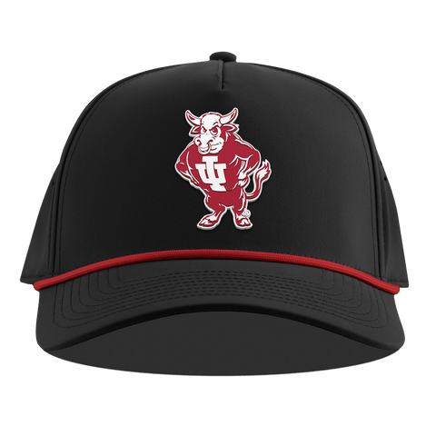 Indiana University "Vintage Bison" Curved 5 Panel Rope Black + Red Rope