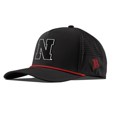 University of Nebraska "Vintage Nebraska Team Logo" Curved 5 Panel Rope Black + Red Rope