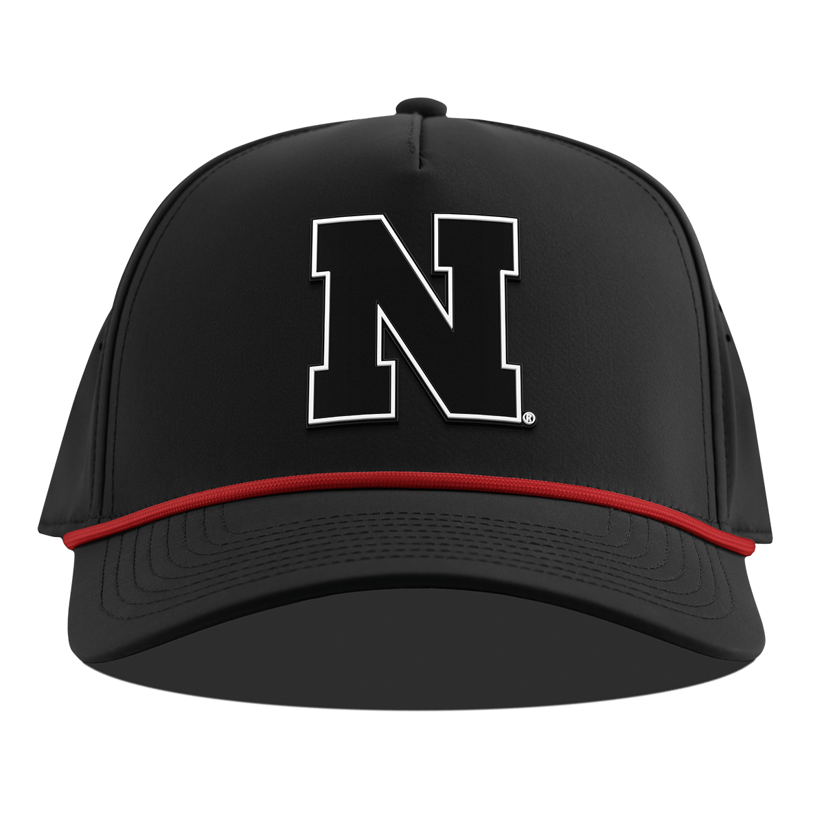 University of Nebraska "Vintage Nebraska Team Logo" Curved 5 Panel Rope Black + Red Rope