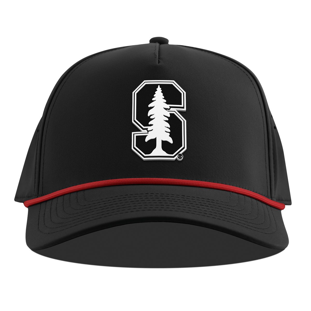 Stanford University "Vintage Stanford Team Logo" Curved 5 Panel Rope Black + Red Rope