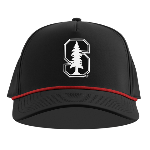 Stanford University "Vintage Stanford Team Logo" Curved 5 Panel Rope Black + Red Rope