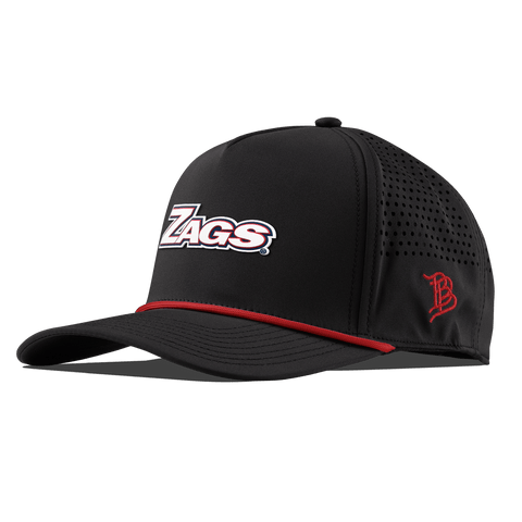 Gonzaga University "Zags Block" Curved 5 Panel Rope Black + Red Rope