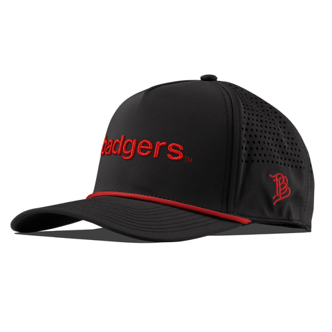 University of Wisconsin "badgers." Curved 5 Panel Rope White + Red Rope