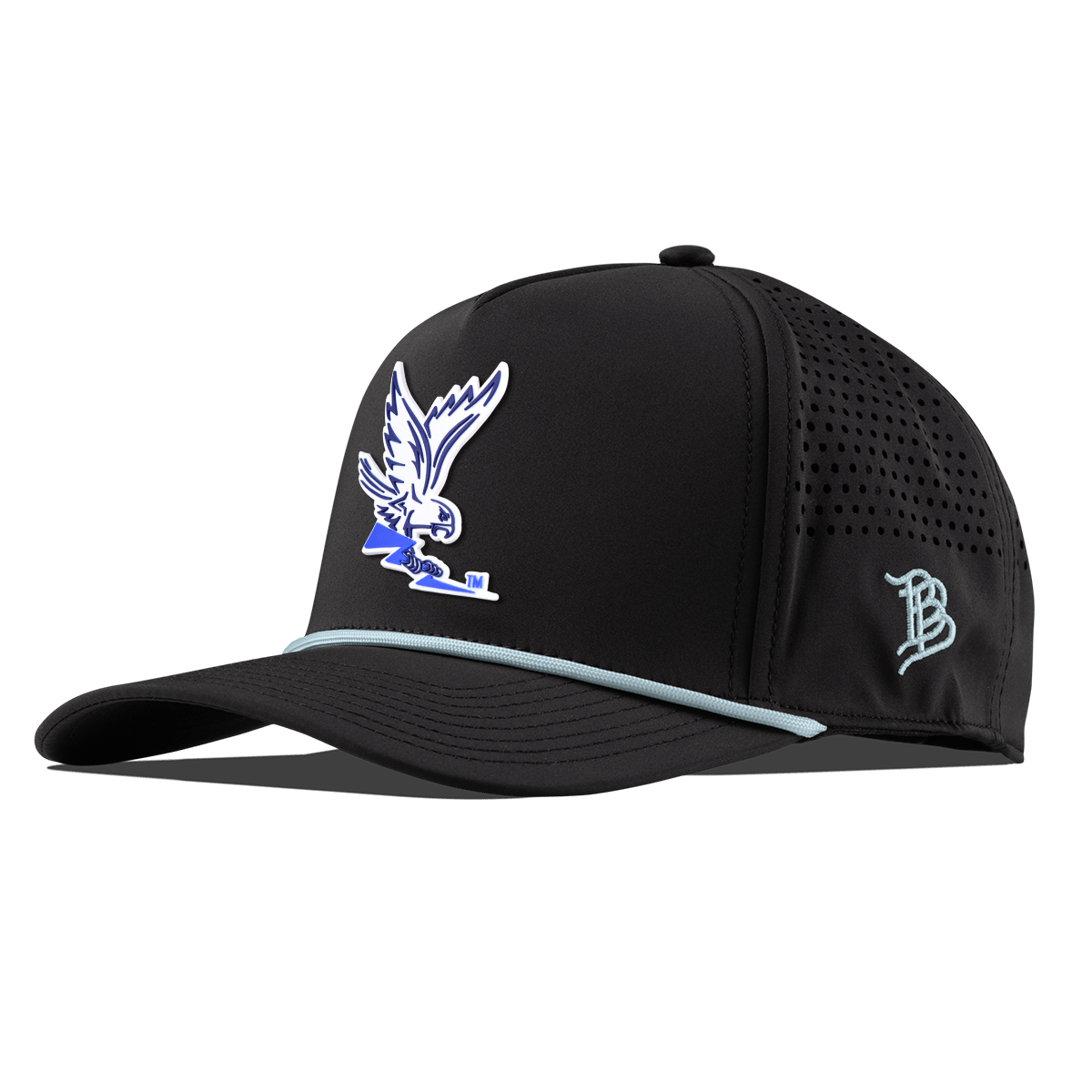 Air Force "Air Force Academy Falcon" Curved 5 Panel Rope Black + Sky Blue Rope