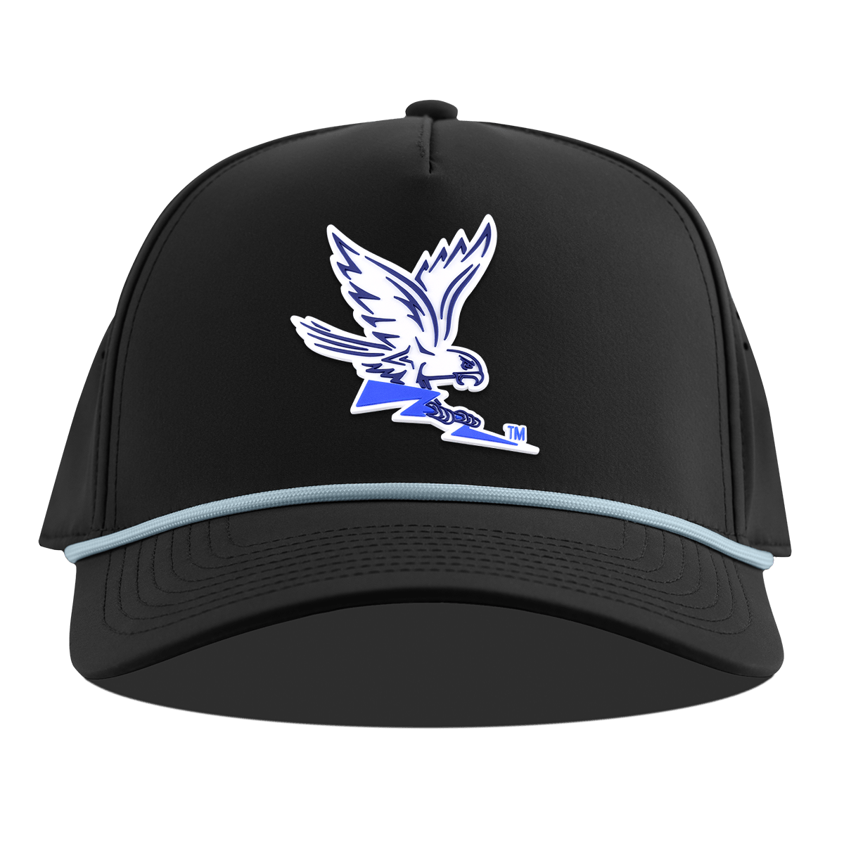 Air Force "Air Force Academy Falcon" Curved 5 Panel Rope Black + Sky Blue Rope