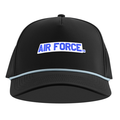 Air Force "Air Force Academy" Curved 5 Panel Rope Black + Sky Blue Rope