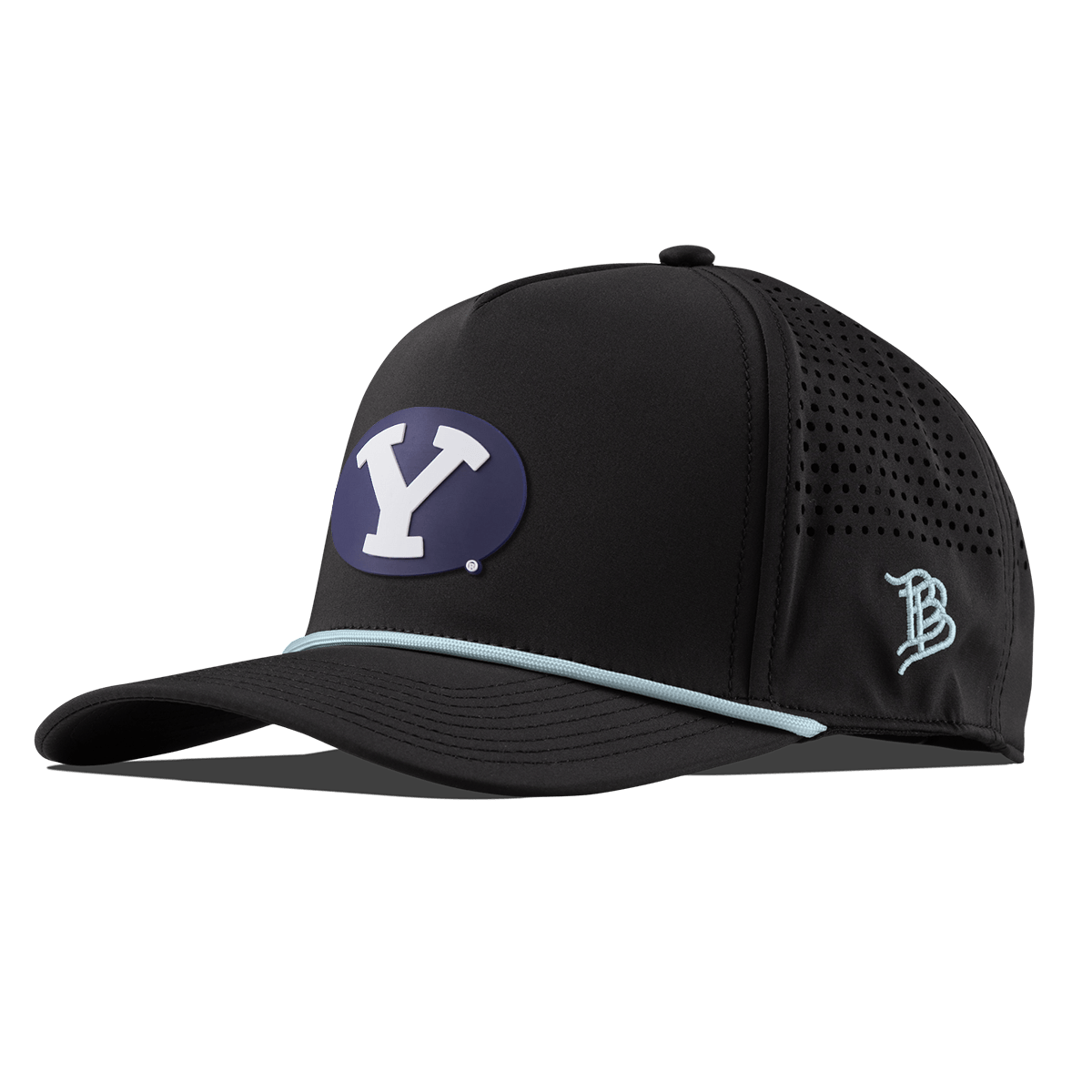 BYU "Brigham Young PVC" Curved 5 Panel Rope Black + Sky Blue Rope
