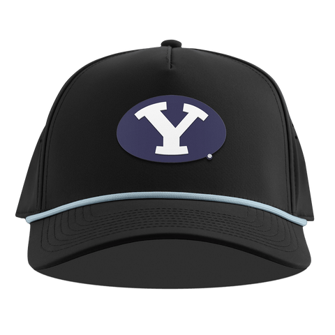 BYU "Brigham Young PVC" Curved 5 Panel Rope Black + Sky Blue Rope