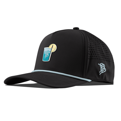 Water Hazard Curved 5 Panel Rope Black + Sky Blue Rope