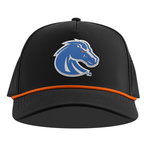 Boise State University "Boise State Broncos Gray" Curved 5 Panel Rope Black + Tangerine Rope