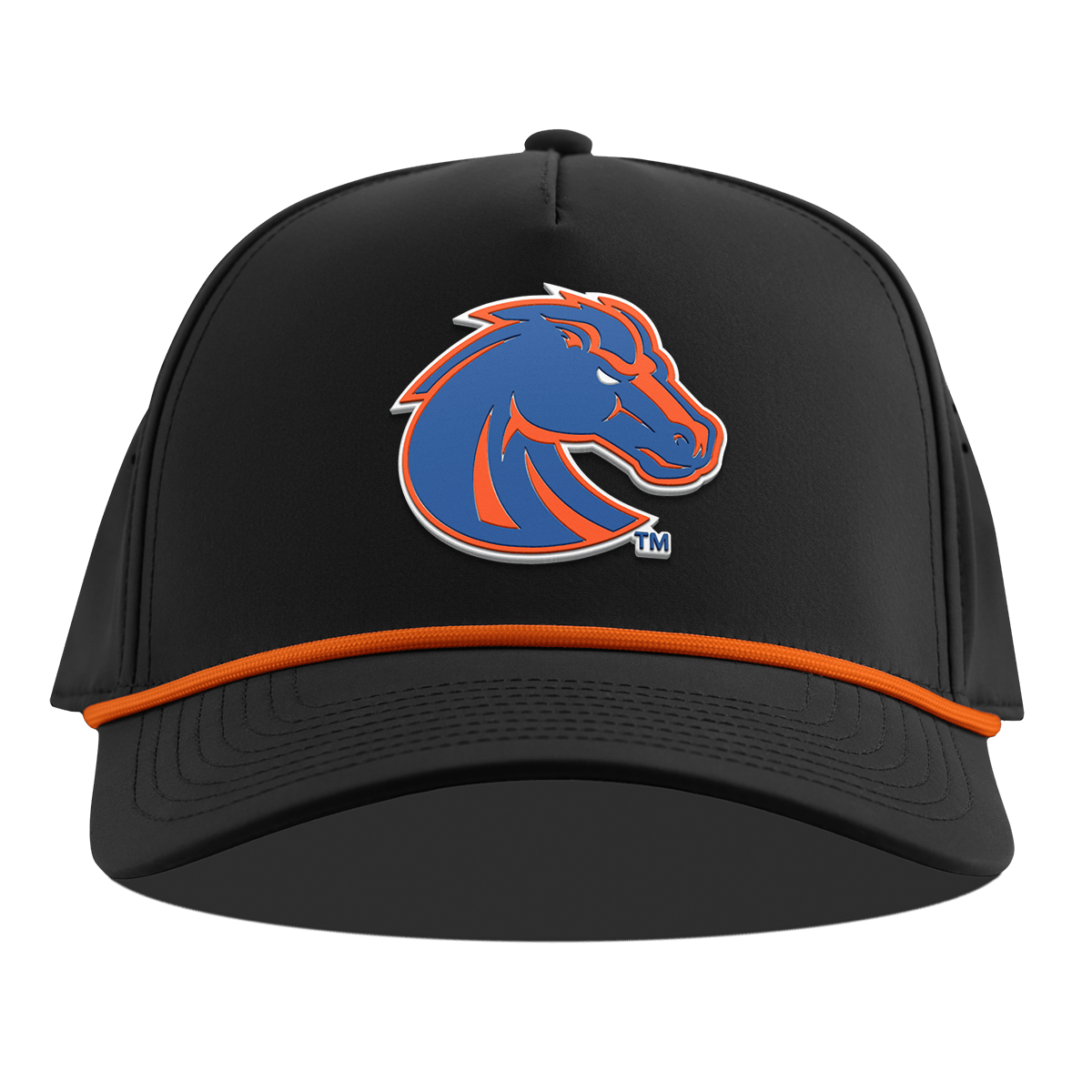 Boise State University "Boise State Broncos Orange" Curved 5 Panel Rope Black + Tangerine Rope