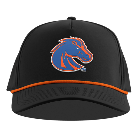 Boise State University "Boise State Broncos Orange" Curved 5 Panel Rope Black + Tangerine Rope