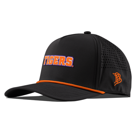 Clemson University "Clemson Tigers Block" Curved 5 Panel Rope Black + Tangerine Rope