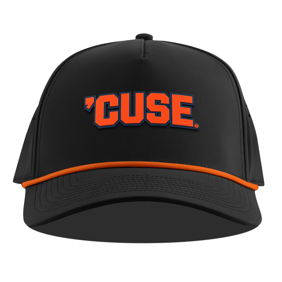 Syracuse University "Cuse Block" Curved 5 Panel Rope Black + Tangerine Rope