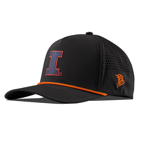 University of Illinois "Fighting Illini Navy" Curved 5 Panel Rope Black + Tangerine Rope