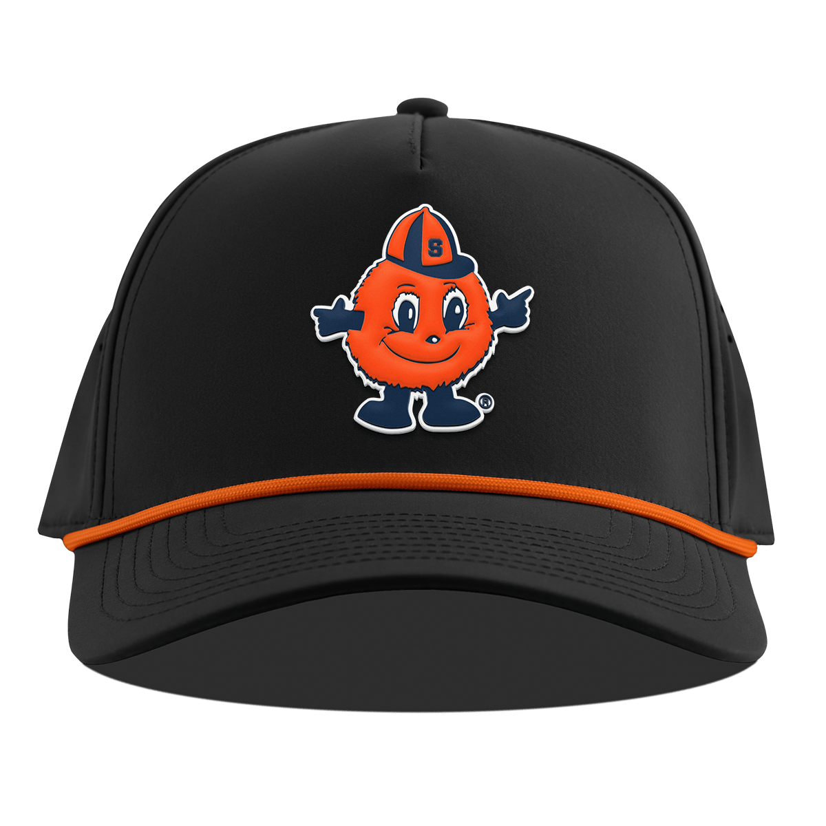 Syracuse University "Otto The Orange" Curved 5 Panel Rope Black + Tangerine Rope