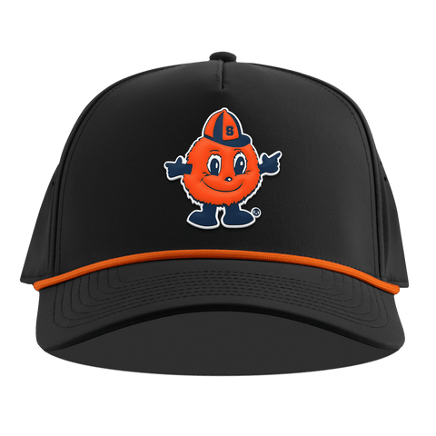 Syracuse University "Otto The Orange" Curved 5 Panel Rope Black + Tangerine Rope