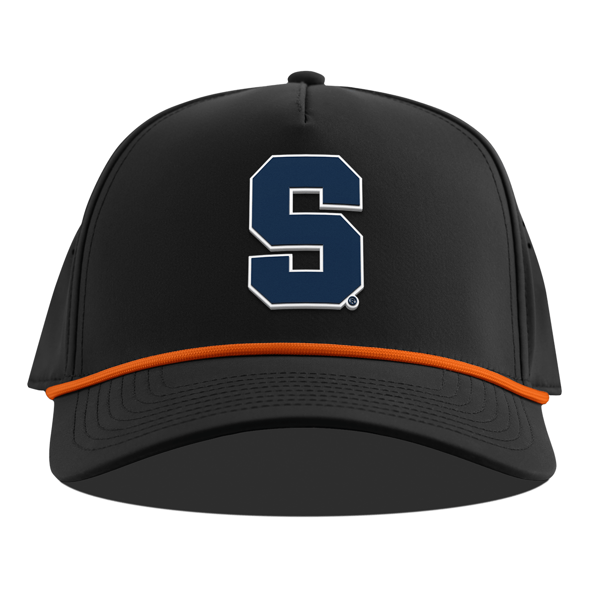 Syracuse University "Syracuse Navy Block" Curved 5 Panel Rope Black + Tangerine Rope