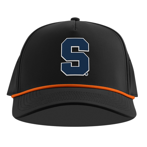 Syracuse University "Syracuse Navy Block" Curved 5 Panel Rope Black + Tangerine Rope
