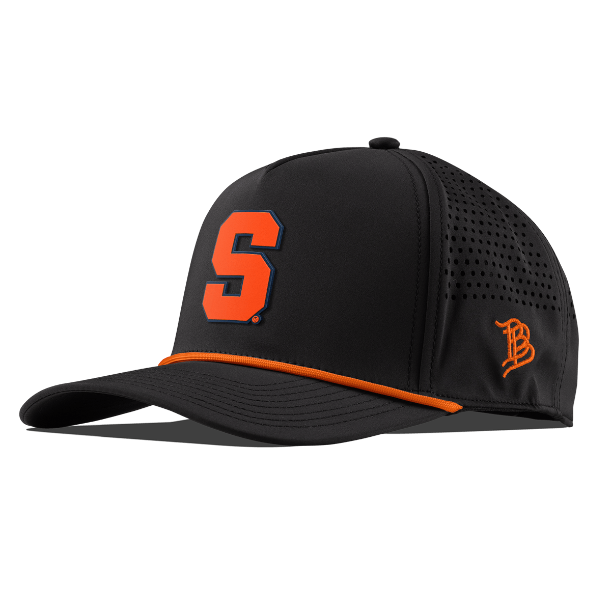 Syracuse University "Syracuse Orange Block" Curved 5 Panel Rope Black + Tangerine Rope
