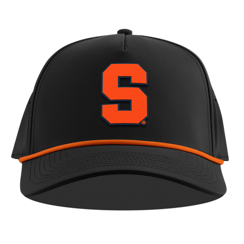 Syracuse University "Syracuse Orange Block" Curved 5 Panel Rope Black + Tangerine Rope