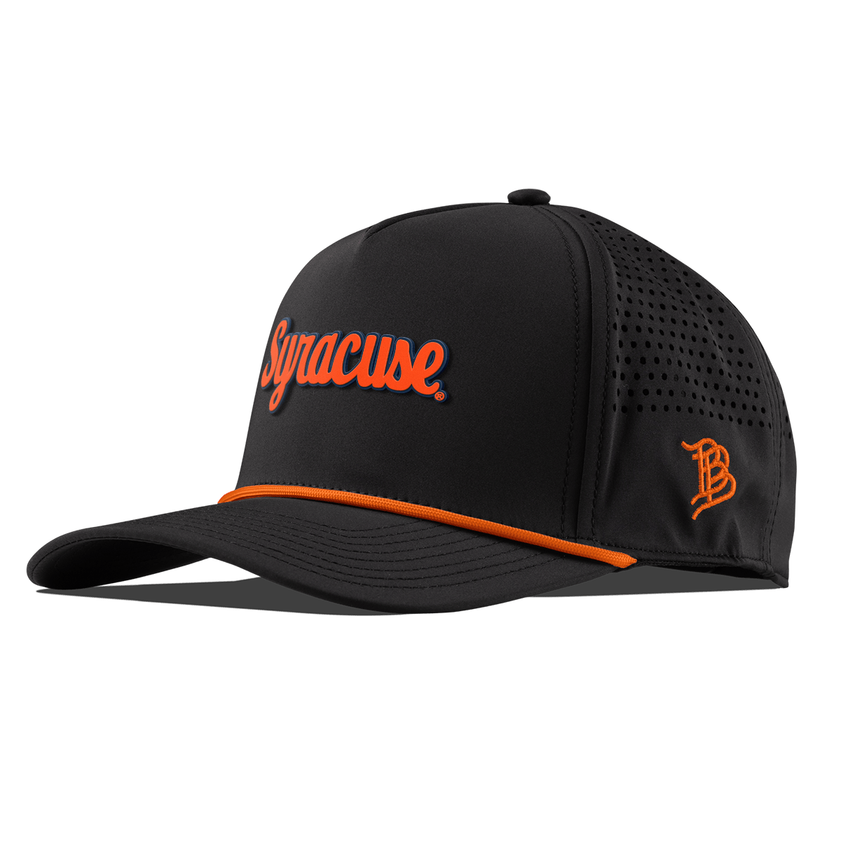 Syracuse University "Syracuse Throwback Script" Curved 5 Panel Rope Black + Tangerine Rope