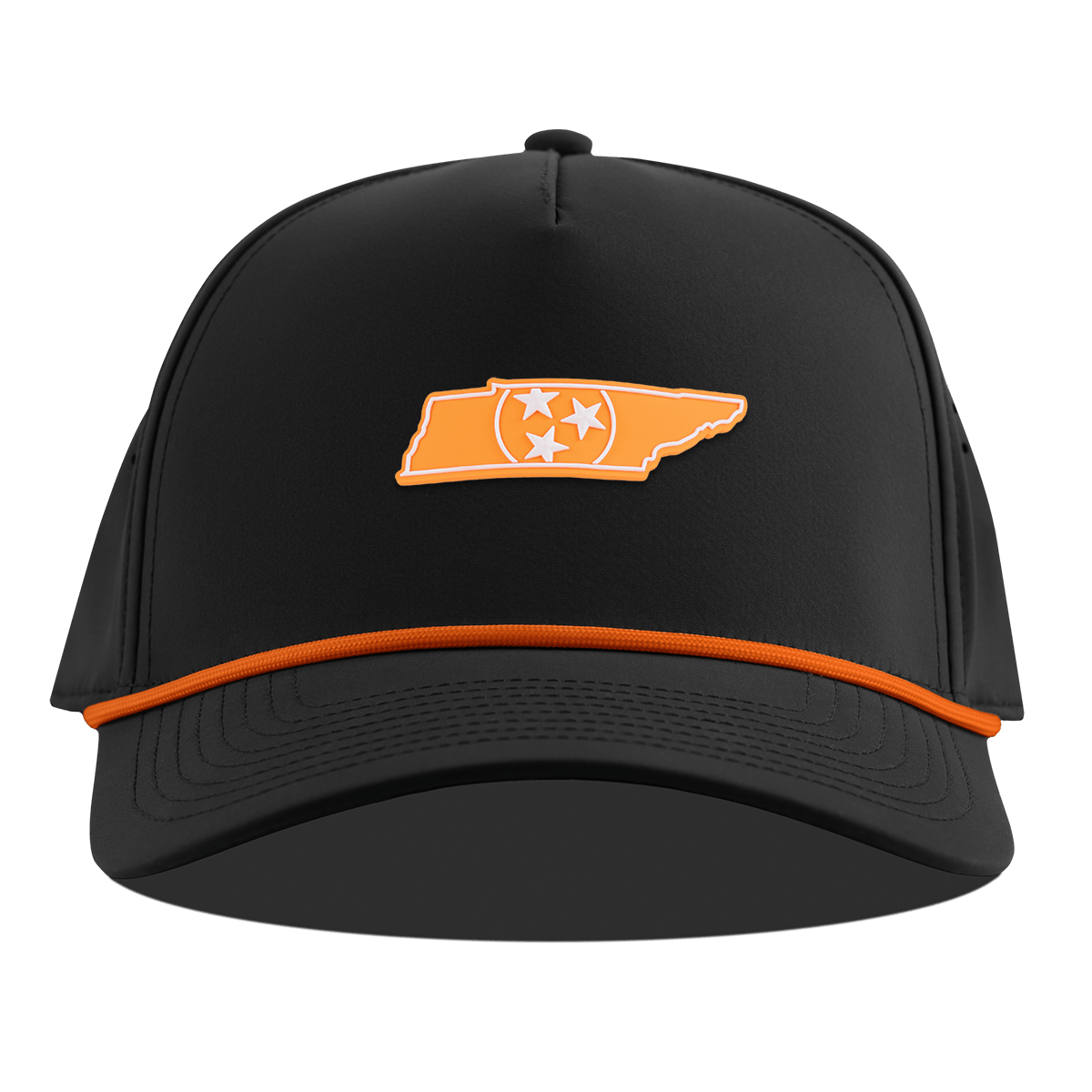 University of Tennessee "Tennessee Orange" Curved 5 Panel Rope Black + Tangerine Rope