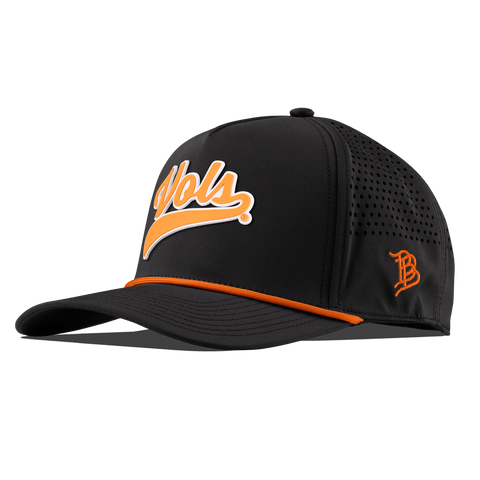 University of Tennessee "Tennessee Vols Script" Curved 5 Panel Rope Black + Tangerine Rope
