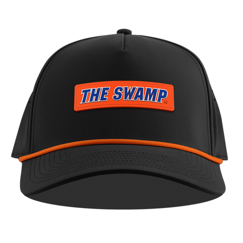 University of Florida "The Swamp" Curved 5 Panel Rope Black + Tangerine Rope