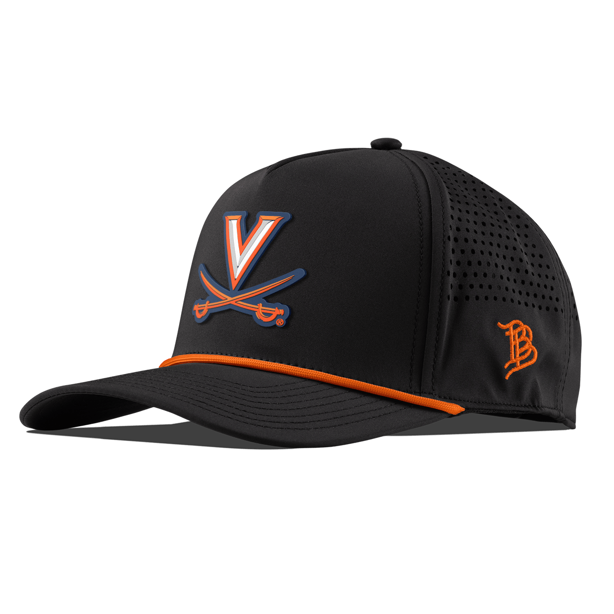 University of Virginia "Virginia Team Logo" Curved 5 Panel Rope Black + Tangerine Rope