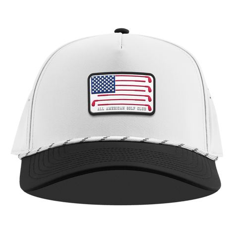 Hailey Ostrom "All American Golf Club" Curved 5 Panel Rope White/Black