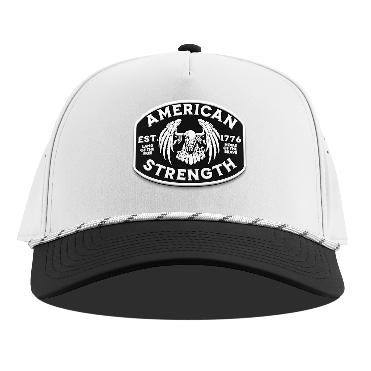 American Strength Curved 5 Panel Rope White/Black