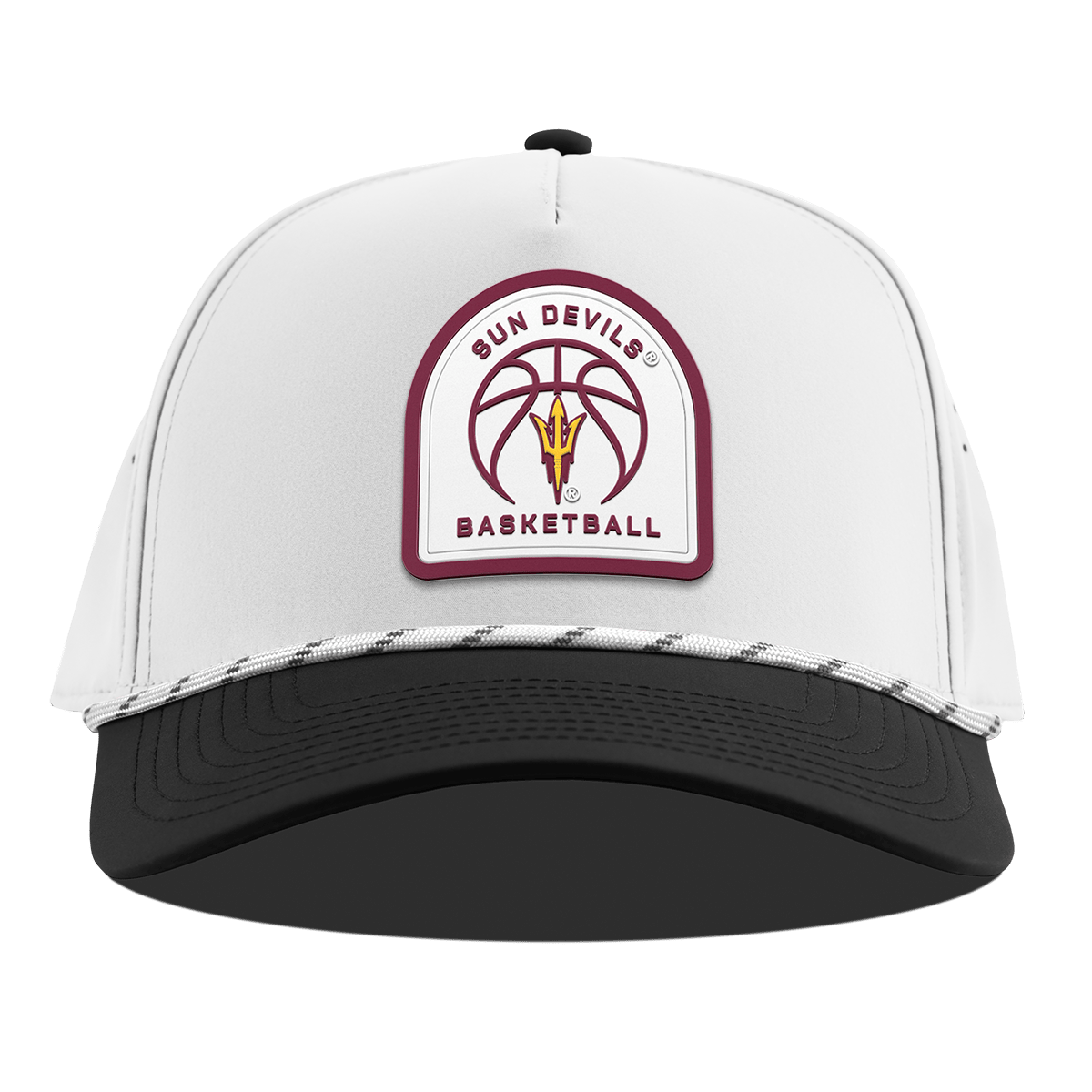 Arizona State University "Arizona State Basketball" Curved 5 Panel Rope White/Black