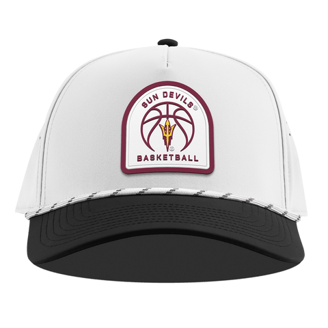 Arizona State University "Arizona State Basketball" Curved 5 Panel Rope White/Black