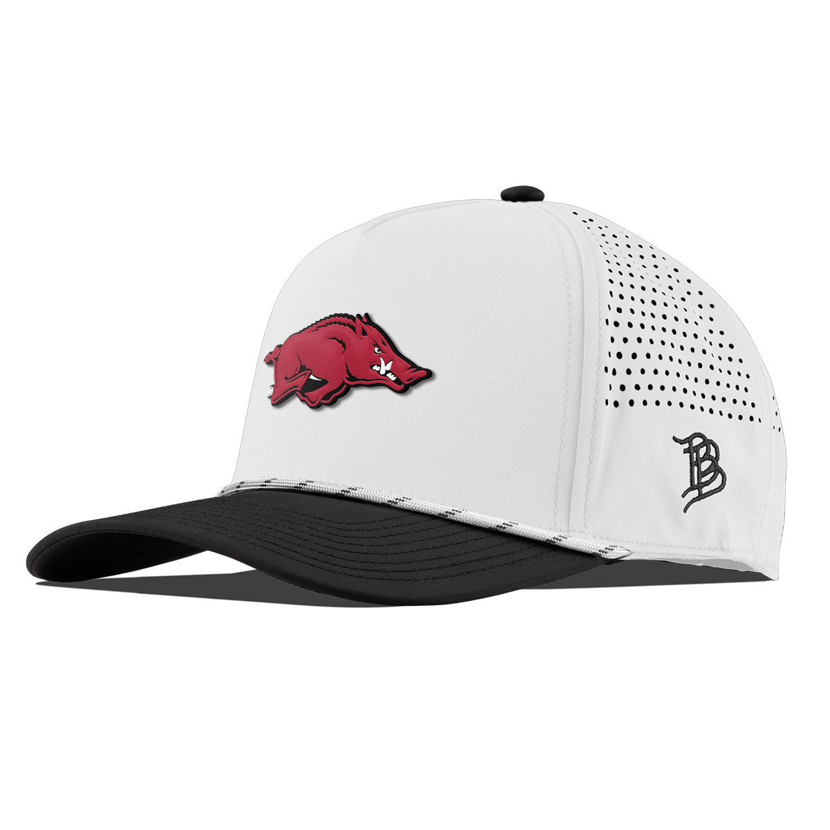 University of Arkansas "Arkansas Team Logo" Curved 5 Panel Rope White/Black